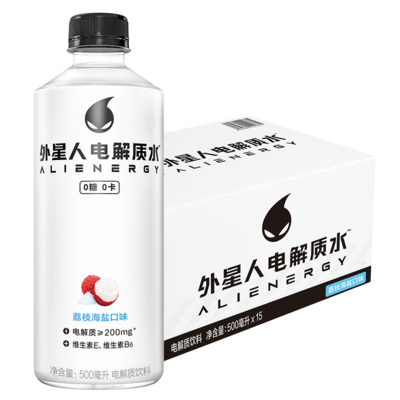外星人电解质水海盐荔枝500ml*15（0糖0卡）